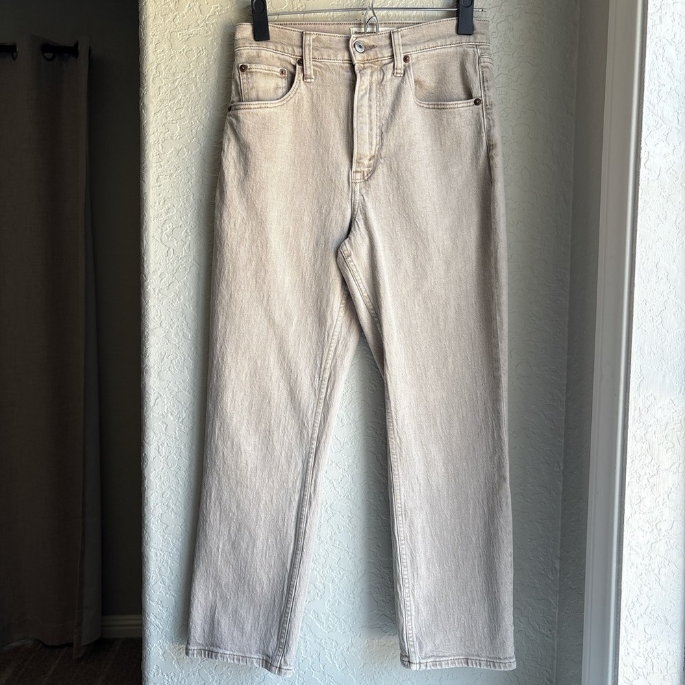 Abercrombie Women 26‎ Jeans Ankle Straight Tan High Rise Stretch Cotton Neutral